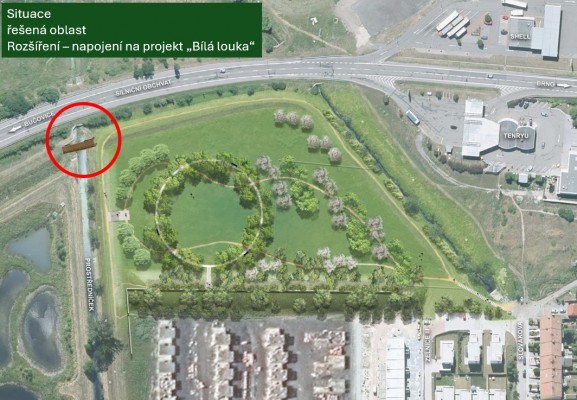 Most přes Slavkovský potok Prostředníček u mokřadů